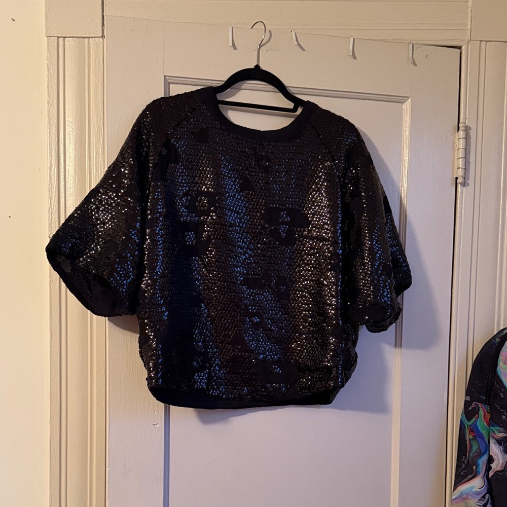 See By Chloe Black Sequin Sweatshirt